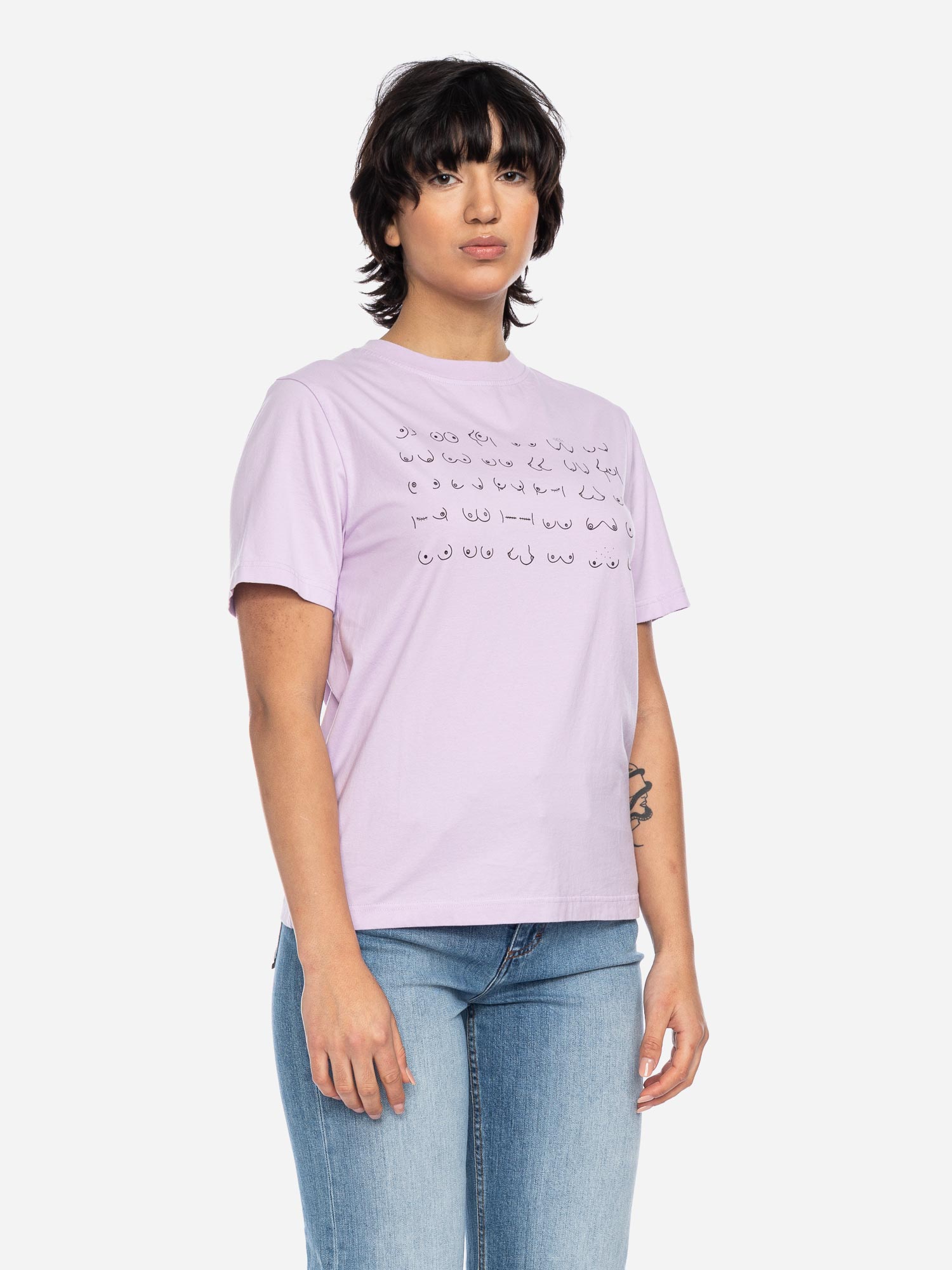 T-Shirt Maja GOTS Boobs Line PLILA Größe: XS Farbe: PLILA
