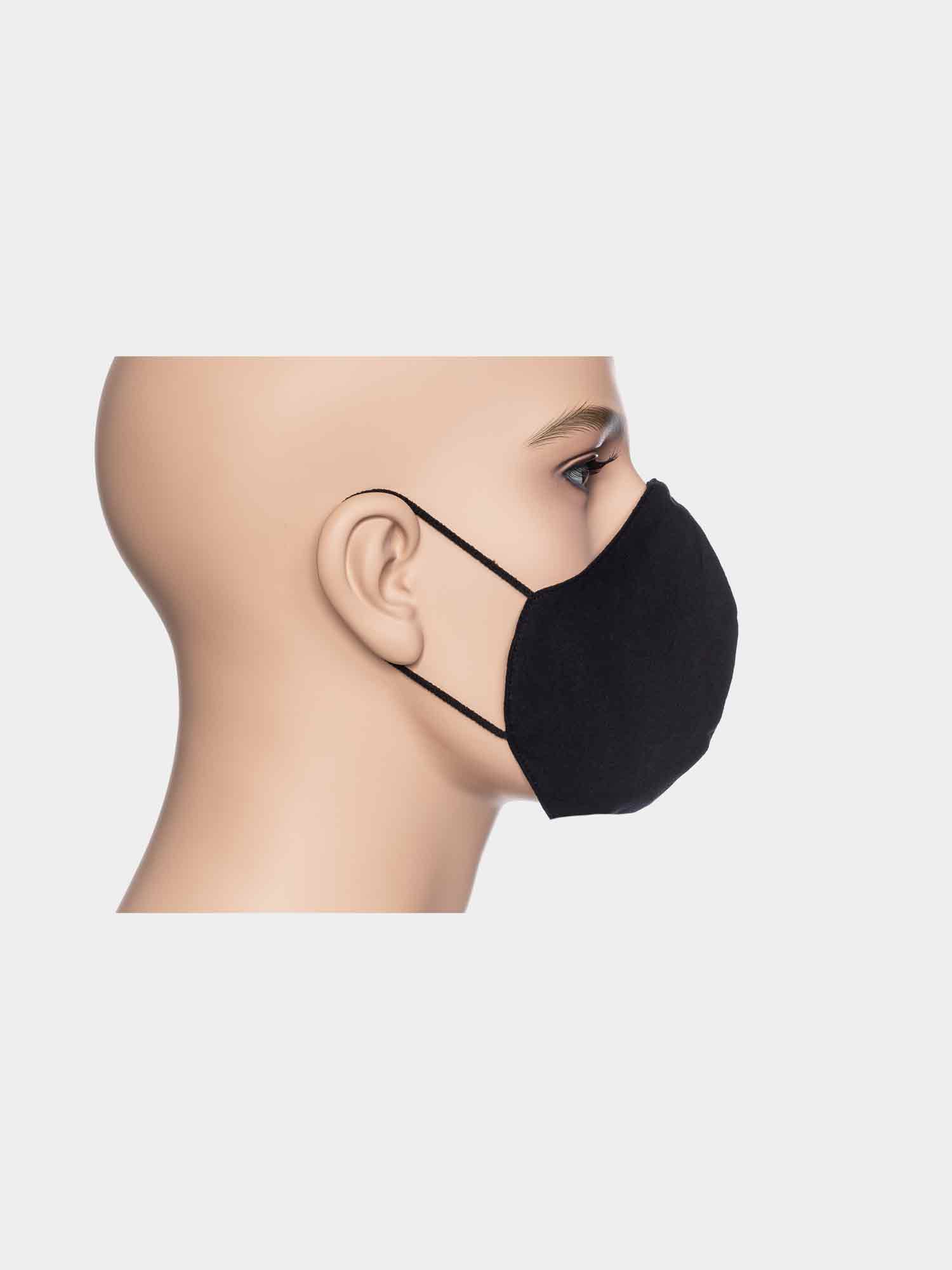 ATO Maske Uni Schwarz aus Bio Baumwolle