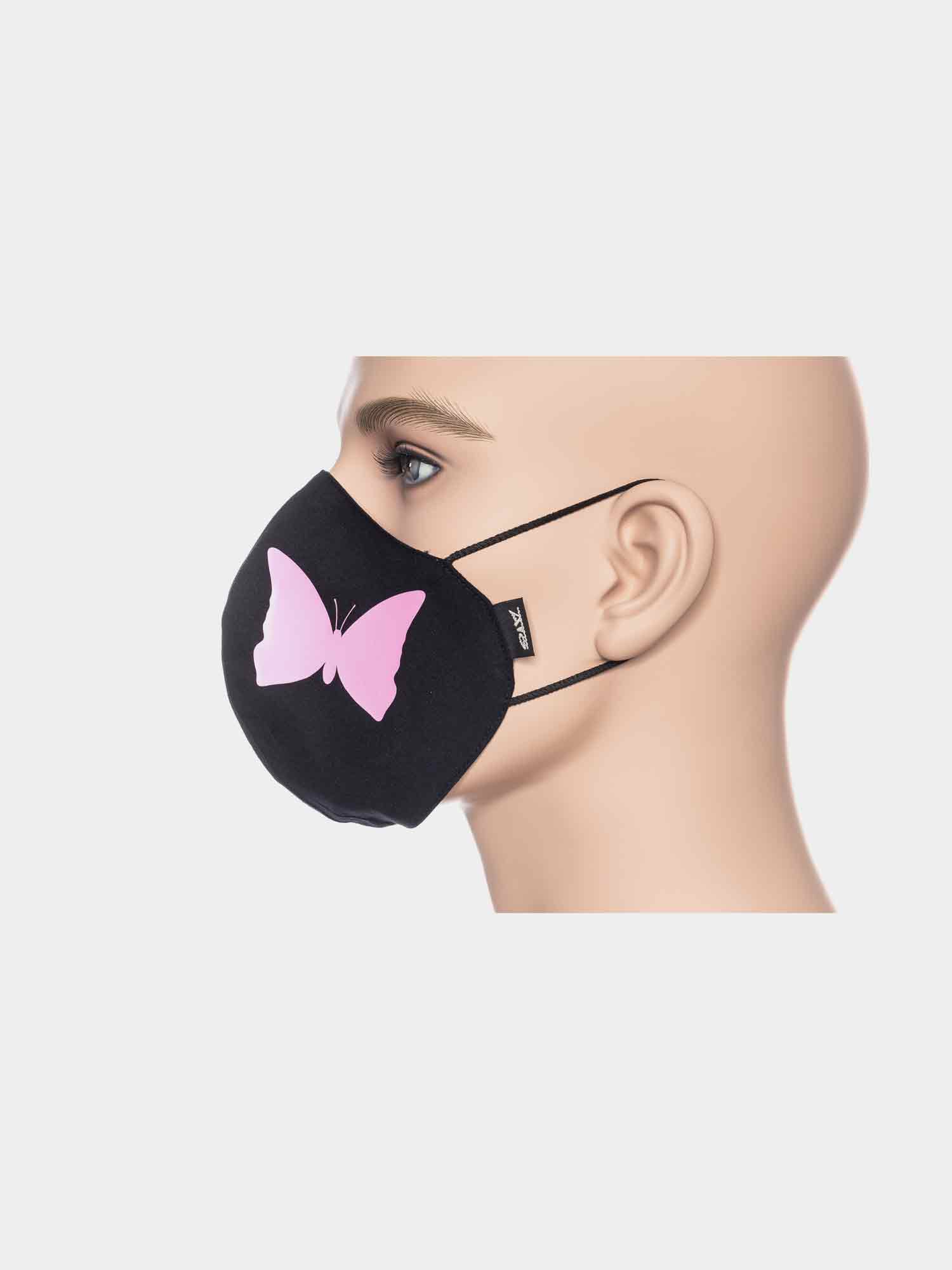 ATO Maske Schmetterling schwarz/pink