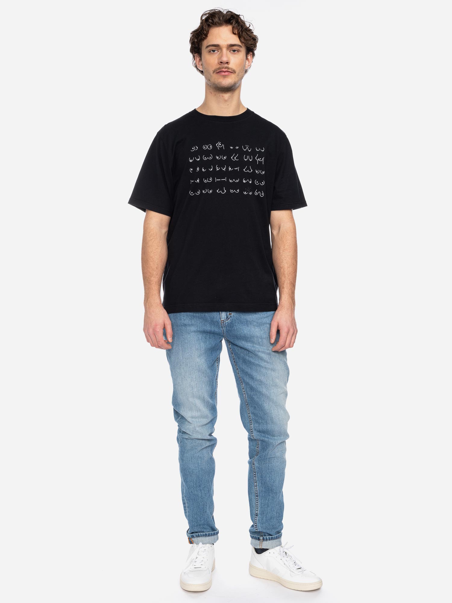 T-Shirt Maja GOTS Boobs Line BLK Größe: XS Farbe: BLK