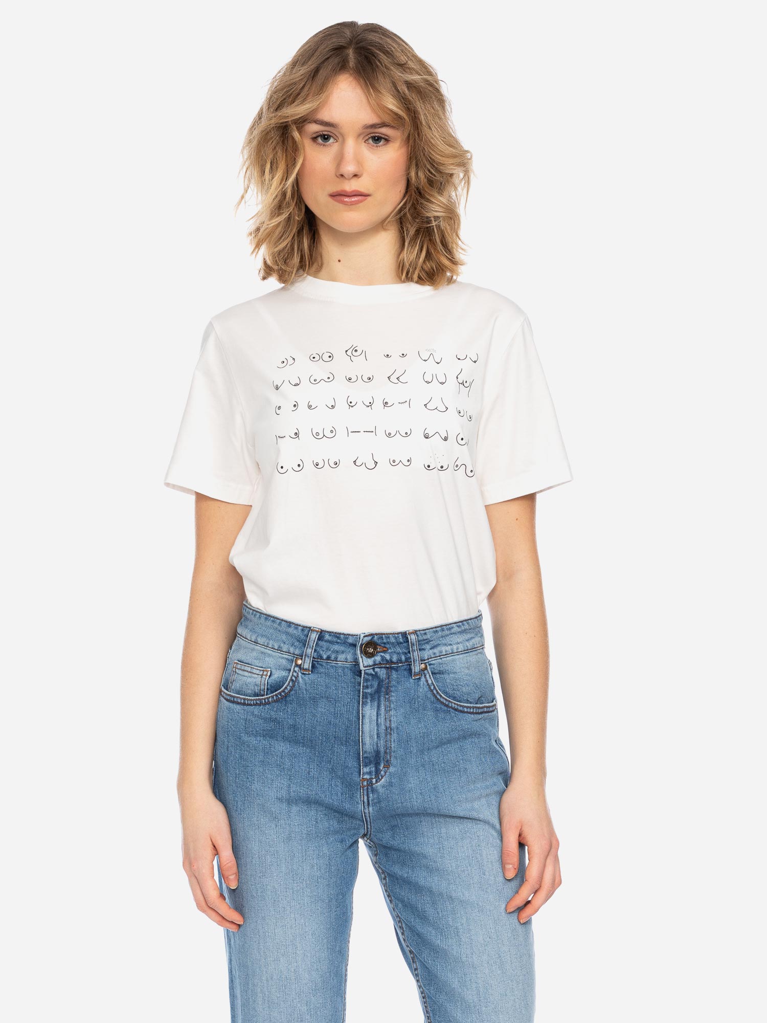 T-Shirt Maja GOTS Boobs Line WHT Größe: S Farbe: WHT