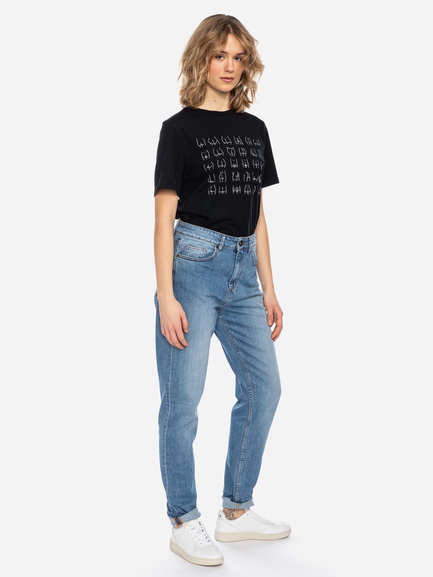 T-Shirt Maja GOTS Butts Line BLK Größe: XS Farbe: BLK