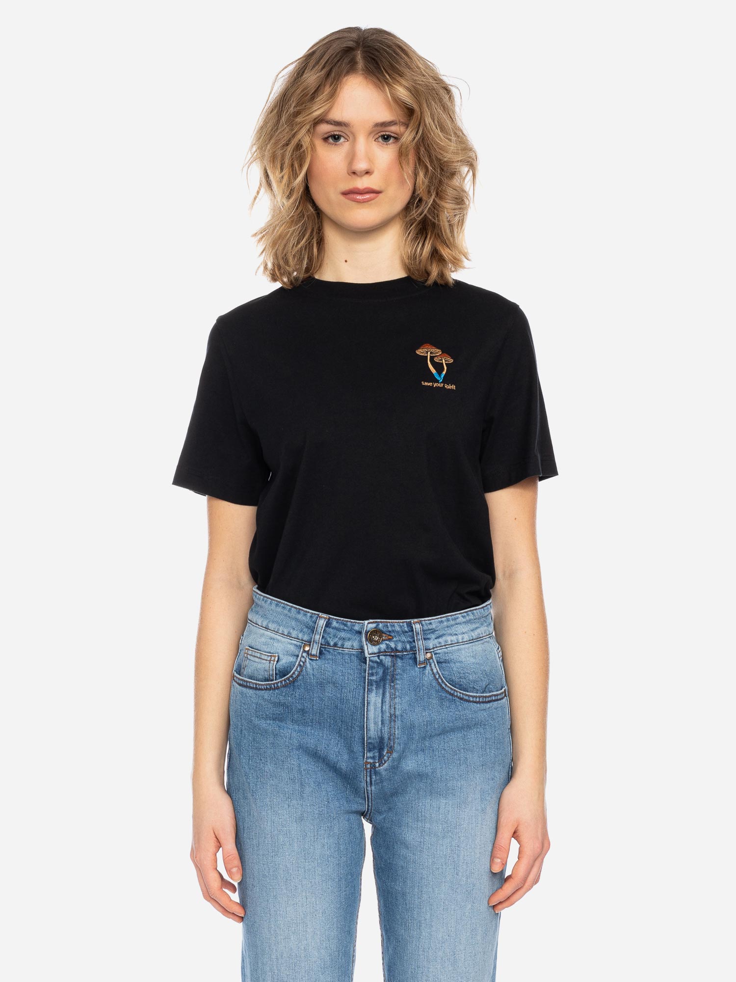 T-Shirt Maja Mushroom GOTS OC BLK Größe: XS Farbe: BLK